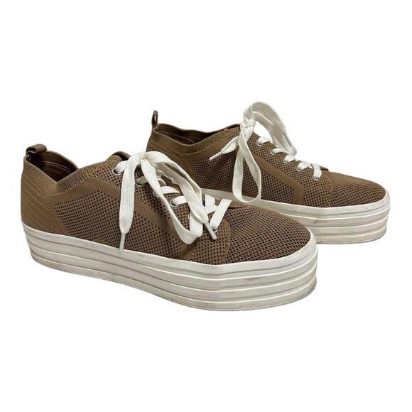Gianni Bini Marnah Womens Lace-Up‎ Brown Platform Sneakers Size 7.5M - Picture 1 of 8
